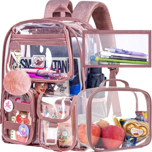 Miniatura 20 de Mochila transparente, resistente bolsa transparente para mujeres y hombres Heavy Duty
