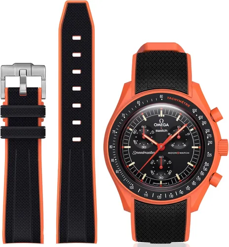 Miniatura 11 de Correa Stanchev para reloj Moonswatch, correa de silicona suave curvada sin espacio de 20mm para reloj Omega X Swatch Speedmaster, correa