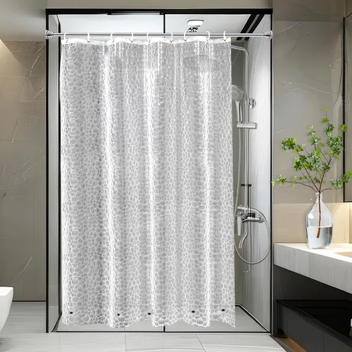 Miniatura 26 de AooHome Eva - Forro de ducha pequeño de 36 x 72 pulgadas, cortina de baño transparente de calibre 8 con ganchos, imanes inferiores, impermeable