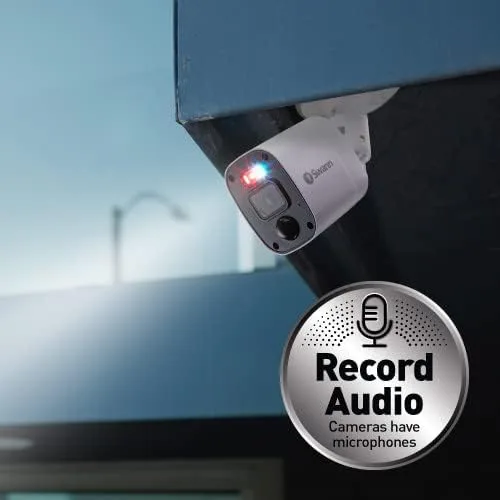 Miniatura 3 de Swann Cámara de bala de luz intermitente DVR complementaria con proyector de sensor, video de 1080P, diseño interior o exterior, visión nocturna a