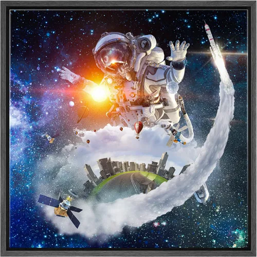 Miniatura 13 de Lienzo decorativo con diseño de un hermoso paisaje, para la decoración del hogar, The Cosmic Cloud, 12" x 12