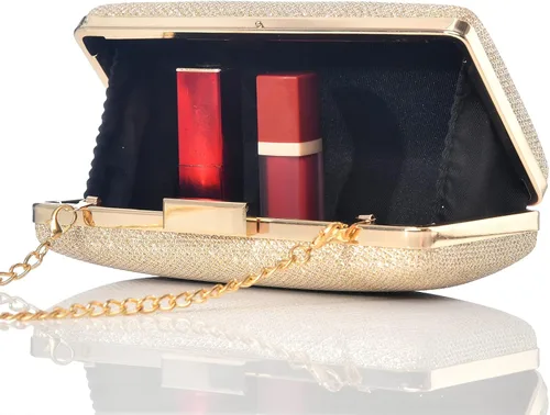 Miniatura 5 de Bolso de mano de noche con purpurina brillante para boda fiesta de graduación elegante bolso cruzado de hombro