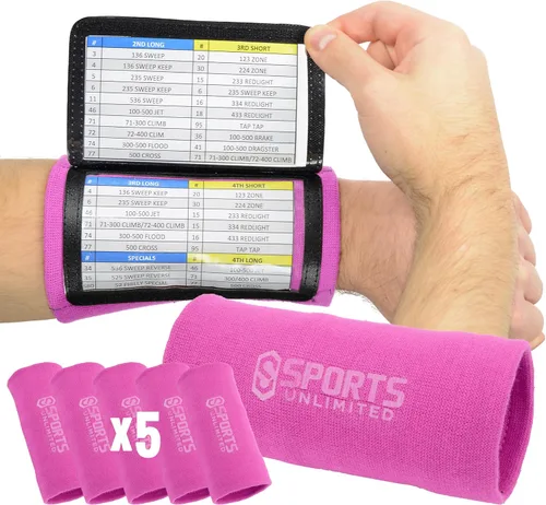 Miniatura 51 de Sports Unlimited Banda Instructora Triple para Adultos, Muñequeras de Fútbol para Jugadas, Muñequeras de Béisbol, Bandas de Brazo QB Negro