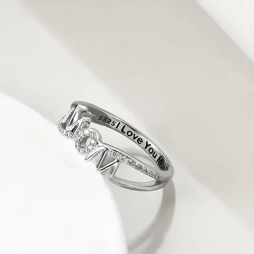 Miniatura 2 de YFN Anillos para mamá y madre para mujer, anillos de plata de ley para mujer