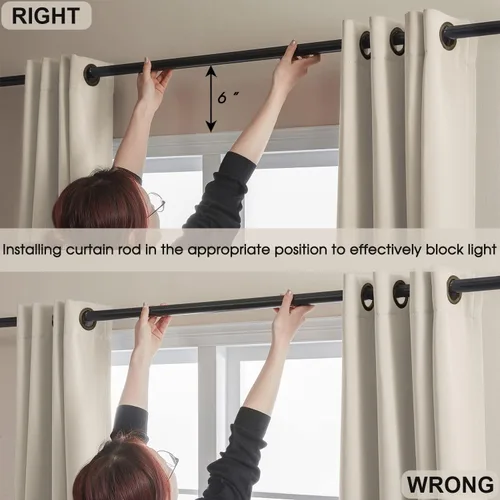 Miniatura 4 de Rutterllow - Cortinas 100% opacas, paneles de cortina con ojales, aislamiento térmico y bloqueo de luz para habitación y sala de estar