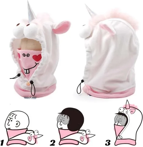 Miniatura 2 de Lindo animal esquí pasamontañas felpa snowboard máscara invierno deportes nieve accesorios sombrero Kawaii snowboard