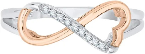 Miniatura 2 de KATARINA Anillo de diamantes infinito en forma de corazón en plata de ley en dos tonos (120 cttw, J-K, I1-I2)