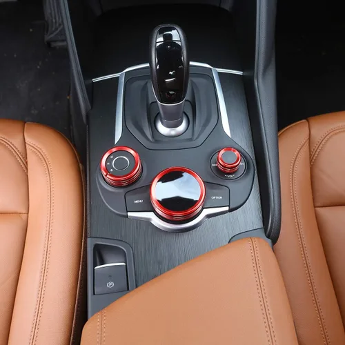 Miniatura 3 de Aleación de aluminio para consola central interior de automóvil, perilla multimedia, accesorio para Alfa Romeo Giulia Stelvio 2017-2020