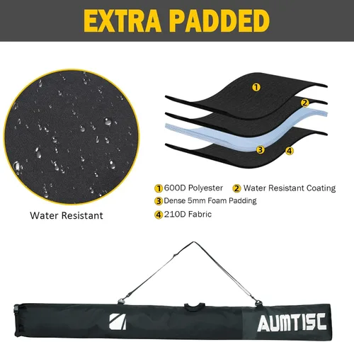 Miniatura 2 de AUMTISC Ski and Boot Bag Combo for Air Travel Flying, Padded Two-Piece Snow Ski Bags, Adjustable Length Ski Travel Bag for Skis Up to 200cm and