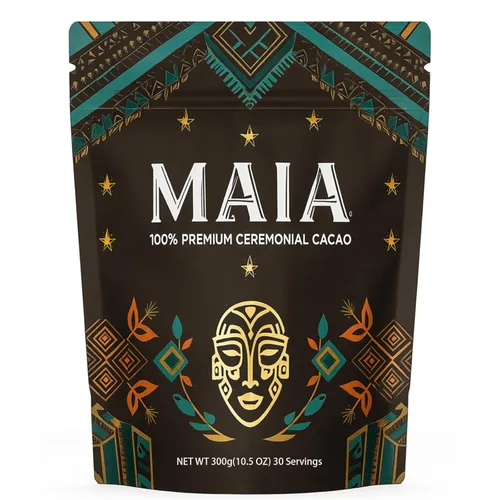 Cacao ceremonial Maia, con flavanol, nattoquinasa, teobromina, magnesio y mezcla de flavonoides naturales, apoya la circulación, la salud arterial y