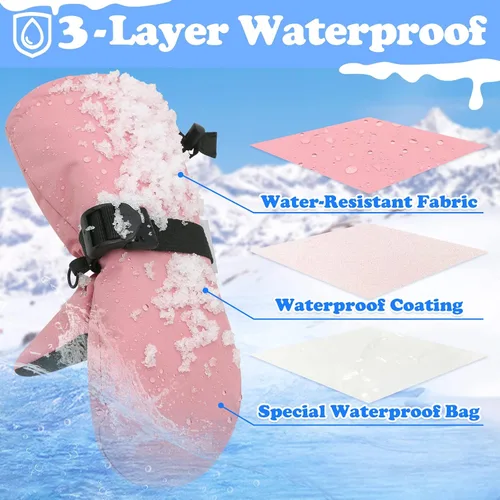 Miniatura 26 de Sarfel Manoplas para niños pequeños, guantes impermeables de nieve y esquí para niños, guantes de invierno para bebés con Thinsulate