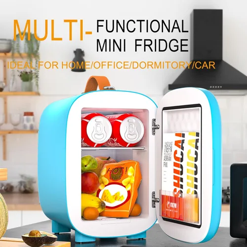 Miniatura 4 de Hansburg Mini Nevera para Dormitorio Enfriador y Calentador de Cuidado de la Piel Refrigerador Pequeño Portátil 4 Litros/6 Latas con Opción de 12V