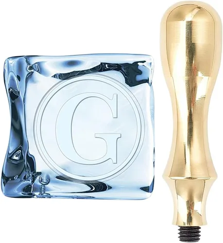 CRASPIRE Sello de hielo con letra G, con cabeza de latón extraíble y mango de metal, sello de marca de hielo de 1.2 pulgadas para cubitos de hielo,