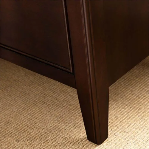 Miniatura 9 de BOWERY HILL Mesita de noche de madera dura con 1 cajón, 24 pulgadas de ancho x 16 pulgadas de profundidad x 28 pulgadas de alto, acabado de cereza