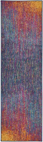 Nourison Passion Abstract - Alfombra de 2 pies 2 pulgadas x 7 pies 6 pulgadas, fácil de limpiar, no se desprende, para dormitorio, sala de estar,
