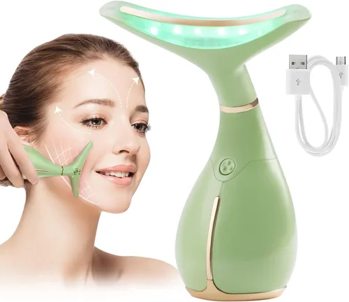 Ms.W Masajeador facial de luz roja, herramientas para el cuidado de la piel para dispositivo de belleza facial y cuello, herramienta de masaje