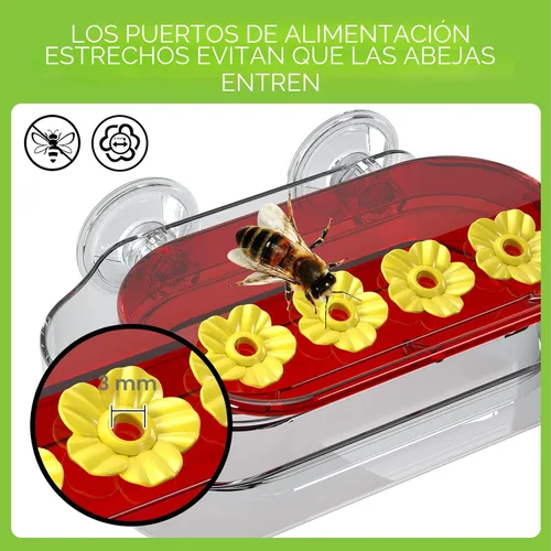 Miniatura 3 de Redboat Paquete de 2 Comederos para Colibríes de Ventana, Comedero para Colibríes con Ventosa Fuerte con 4 Puertos de Alimentación, Fácil de Limpiar