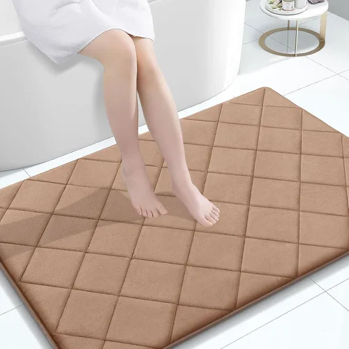 Miniatura 44 de OLANLY Tapete de baño de espuma viscoelástica de 24 x 16 pulgadas, ultra suave y absorbente, lavable a máquina, cómodo tapete de baño para suelo