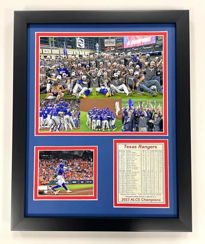 Texas Rangers | Campeones de la Serie Mundial 2023 | Collage de fotos enmarcadas | 2 tamaños y estilos | (ALCS, 12 x 15 pulgadas)