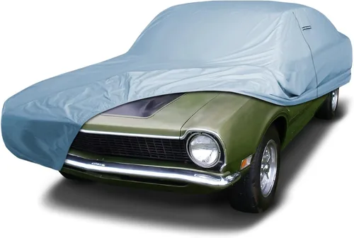 iCarCover Funda de coche premium para Ford Maverick 1969-1977, resistente, impermeable, para todo tipo de clima, automóviles con ajuste plateado