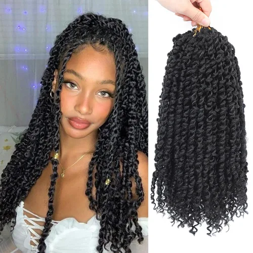 Miniatura 48 de Pelo de Passion Twist – 8 paquetes de 18 pulgadas Passion Twist Crochet para mujeres, cabello rizado pretrenzado Passion Twists extensiones de #2