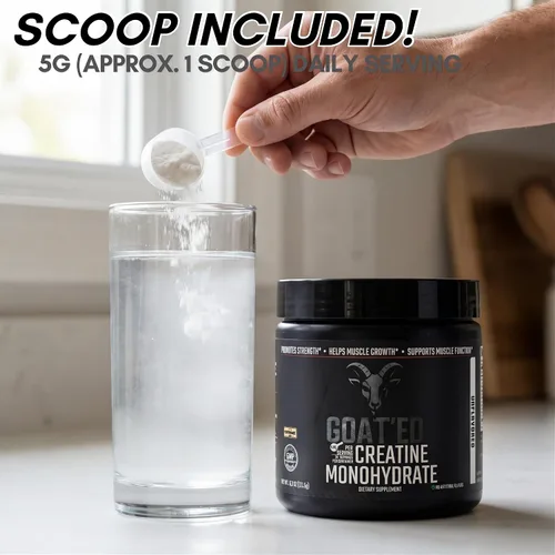 Miniatura 4 de GOAT'ED Monohidrato de creatina en polvo Creatina micronizada 100% pura para crecimiento muscular, fuerza y recuperación Suplemento de creatina