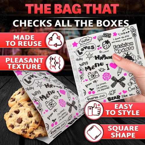 Miniatura 4 de Set de 150 bolsas para pretzels suaves - Bolsas de papel encerado para sándwiches de 14.5 x 15 cm, adecuadas para hamburguesas, pretzels y galletas