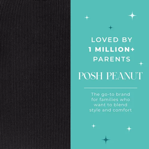 Miniatura 52 de Posh Peanut Pijamas para niñas, suaves, de viscosa de bambú para niños, pijamas a juego de manga larga para niñas