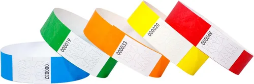 Miniatura 11 de Pulseras azules para eventos, 500 unidades, resistentes al desgarro, cómodas, impermeables, ligeras, para eventos, conciertos, entradas a