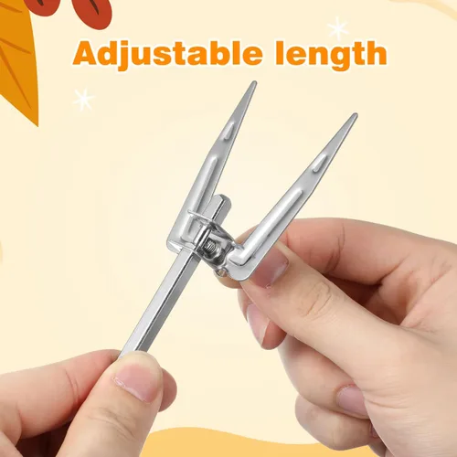 Miniatura 6 de DOITOOL Freidora de aire de acero inoxidable de 9.84 pulgadas, tenedor asador, parrilla de pollo asado universal, barra de asador para barbacoa