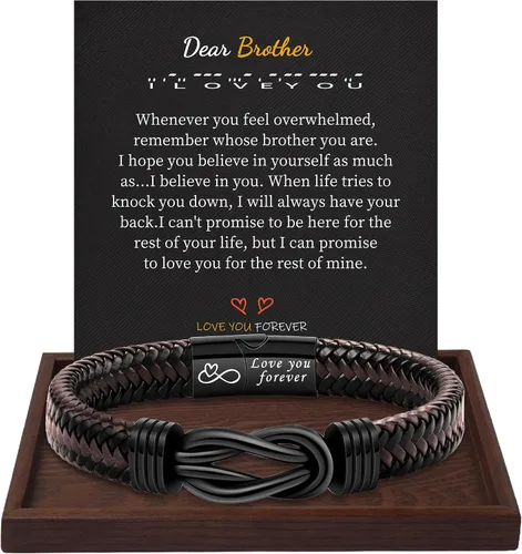 Miniatura 23 de Regalos inspiradores para hombres, pulseras con código morse, pulseras para hombre, regalos de graduación para él, Día del Padre, pulsera de cuero