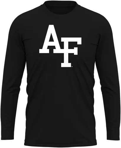 Miniatura 240 de Camisa deportiva de manga larga oficial de la NCAA Collegiate para hombre, colección negra con logotipo primario