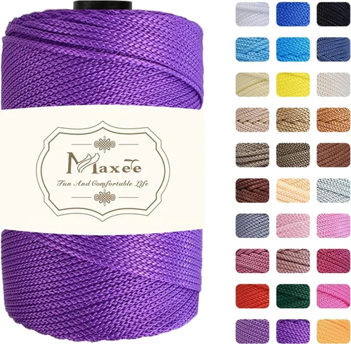 Miniatura 18 de Cordón de macramé premium de poliéster 3 mm × 218 yardas, cordón de macramé 100% polipropileno de 3 mm, ideal para crochet, colgadores de pared, 30
