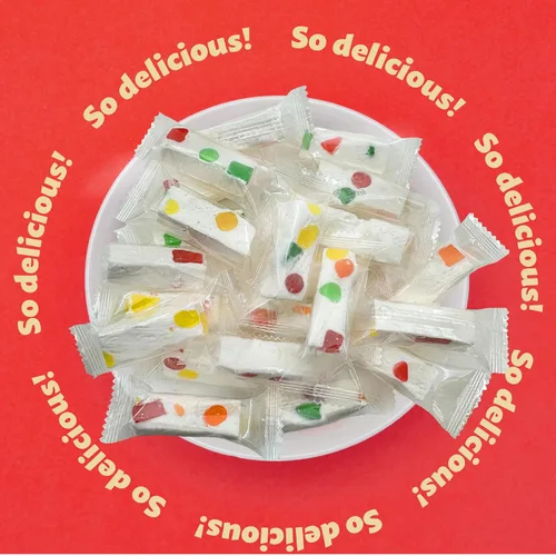 Miniatura 4 de Caramelos de Nuez de Jujube Paquete de 11 onzas, 30 unidades Delicia clásica con trozos de gelatina de frutas Envueltos individualmente