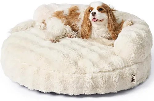 Miniatura 33 de EHEYCIGA Sofá cama suave para gatos de interior, cama extra pequeña esponjosa para perros con funda extraíble lavable, sofá para mascotas, Camello