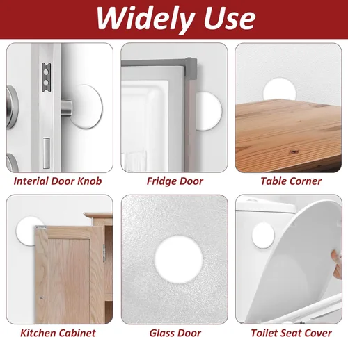 Miniatura 5 de Wideskall® Protector autoadhesivo para pomo de puerta redondo blanco (tamaño estándar de 3 pulgadas, 10.00 pulgadas, unidad)