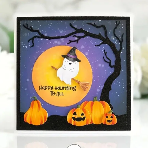 Miniatura 3 de Troqueles de metal plateado para Halloween, troqueles de corte fantasma, noche de fantasma, calabaza en relieve, plantilla para álbumes de recortes