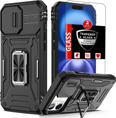 Miniatura 13 de Funda para iPhone 12 Pro Max con 2 protectores de pantalla, cubierta deslizante integrada para cámara para 12Pro Max, funda para teléfono