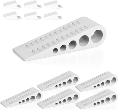 Miniatura 12 de HOMOTEK Paquete de 2 topes de puerta de goma con forma de cuña para puertas de puerta, protectores de pared para piso e parte inferior de la puerta