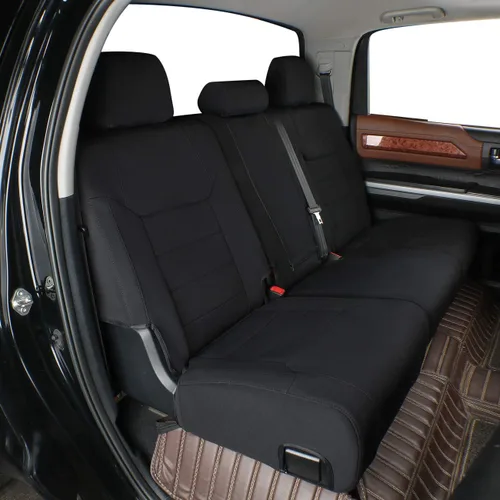 Miniatura 5 de EKR Fundas para asientos de Tundra de ajuste personalizado para Toyota Tundra Double Cab 2014 2015 2016 2017 2018 2019 2020 2021 - Neopreno (negro)