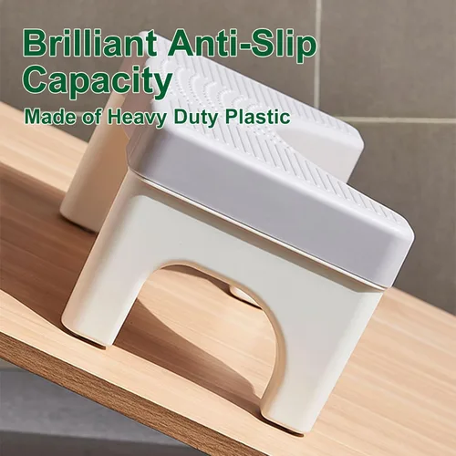 Miniatura 3 de Kzeirm Taburete de Inodoro, Taburete de Paso para Caca para el Baño, Taburete de Pies para Caca de Inodoro para Adultos, Banco de Sentadillas Blanco