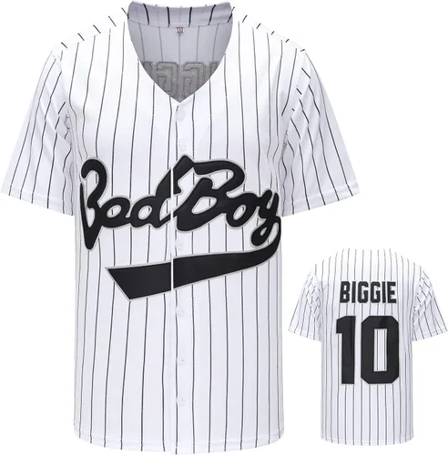 Traje de los años 90 para hombre, unisex Badboy #10 Hip Hop Party Loose Baseball Jersey Shirt Ropa Mujer