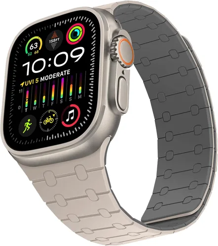 Miniatura 33 de Compatible con correa de Apple Watch de 49mm 46mm 45mm 44mm 42mm 41mm 40mm 38mm, correa de bucle magnético ajustable de silicona para iWatch Ultra