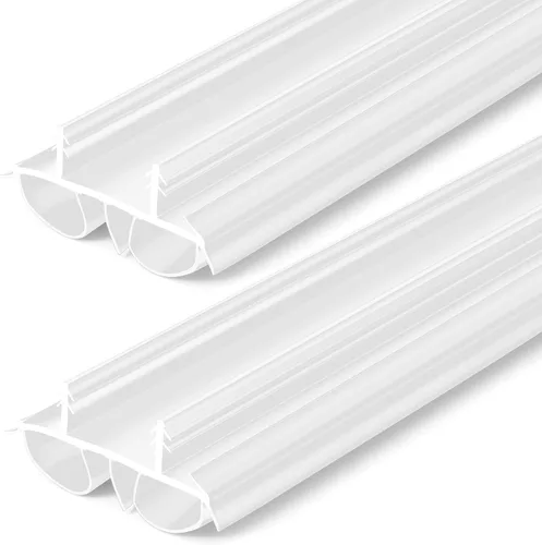 Miniatura 11 de Pushglossy 1 pieza de 36" de barrido de puerta de doble burbuja con muesca de 1-3/4" de ancho, sello de burlete de vinilo para puertas exteriores