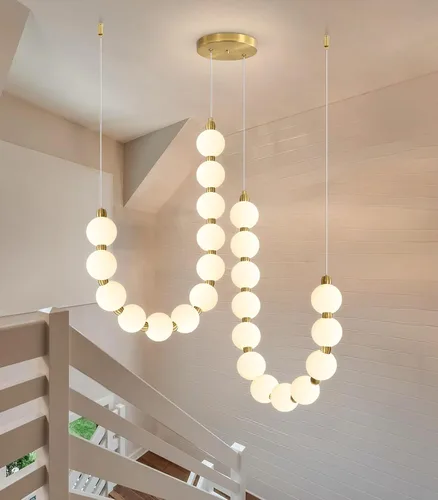 Miniatura 13 de Candelabros modernos LED regulables, bolas de acrílico, iluminación colgante de techo para sala de estar, comedor, dormitorio, luces colgantes