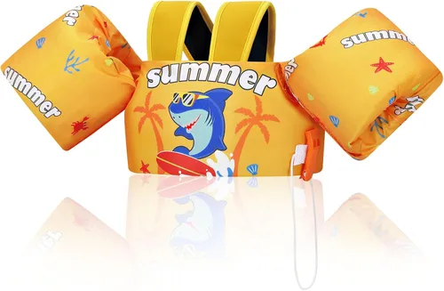 Miniatura 29 de Moko Banda de natación para niños de 20-30-50 libras, bonito chaleco de natación de dibujos animados para niños pequeños, flotadores de piscina