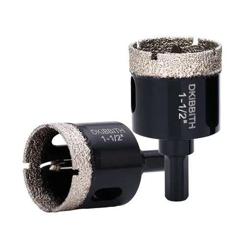 Miniatura 25 de DKIBBITH Juego de brocas de diamante de 5/8" con broca piloto - Paquete de 2 brocas de diamante de 5/8" con punta de diamante para agujeros