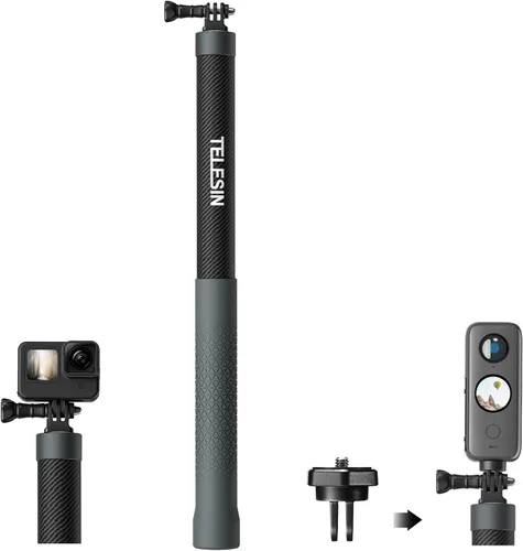 Miniatura 8 de TELESIN Poste largo para selfie stick invisible 3M/118 pulgadas fibra de carbono monopie para DJI Action 6 5 Pro 4 3 Osmo Nano 360 Pocket 4 3 GoPro
