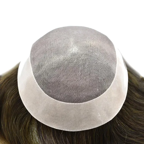Miniatura 6 de Toupee para hombres cabello humano real fino mono para hombre sistema de reemplazo de piezas de pelo para hombre tupé NPU Hairpieces para hombres