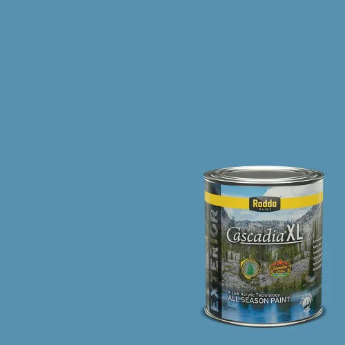 Miniatura 66 de Rodda Paint CASCADIA XL Pintura e imprimación satinada para exteriores en uno, cuarto de galón, azul playa norte